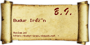 Budur Irén névjegykártya
